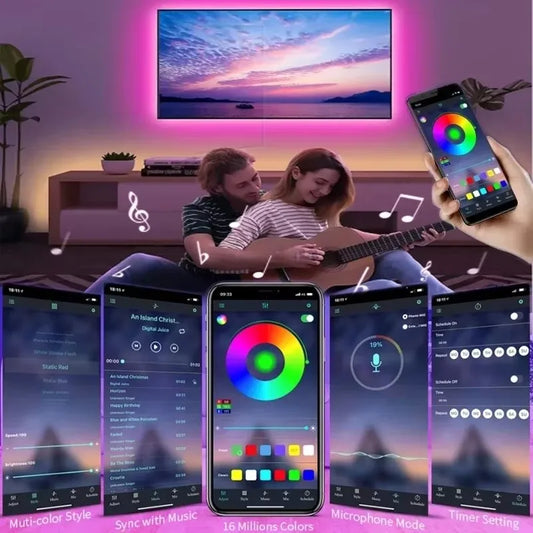 Bande LED RGB USB – Ruban LED Flexible avec Contrôle Bluetooth & App