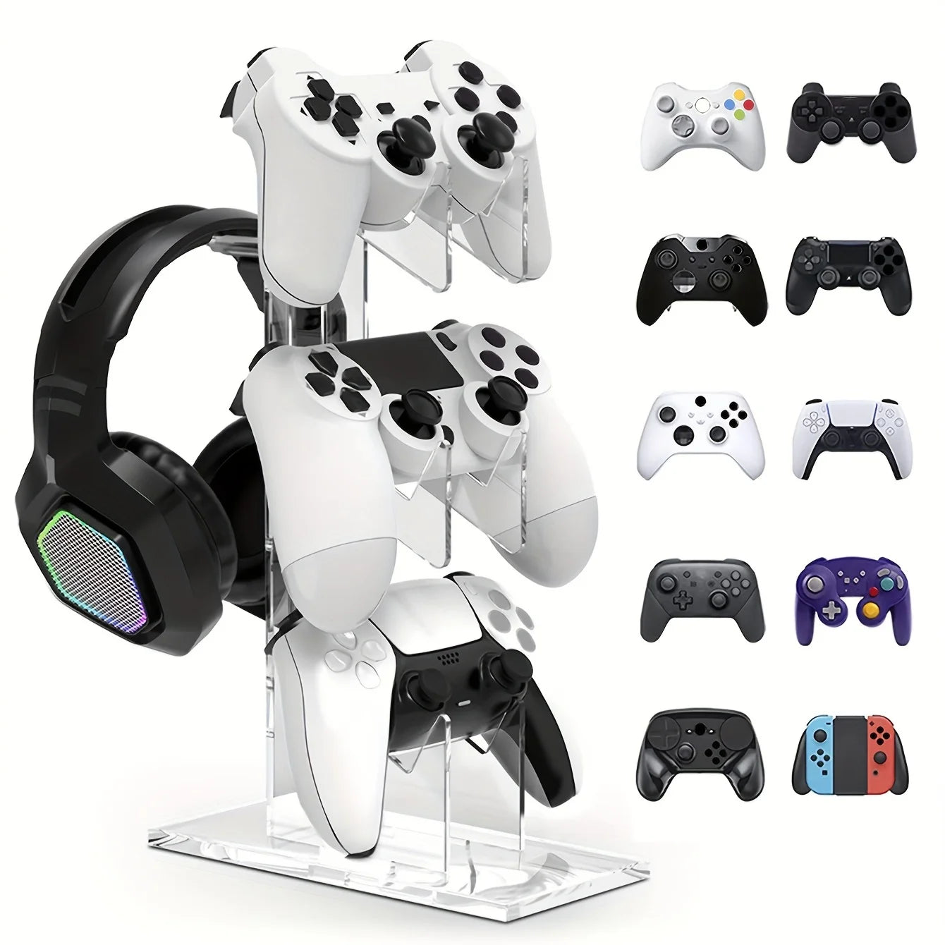 Support Gaming 3 Étages pour Manettes et Casque – PS5 / PS4