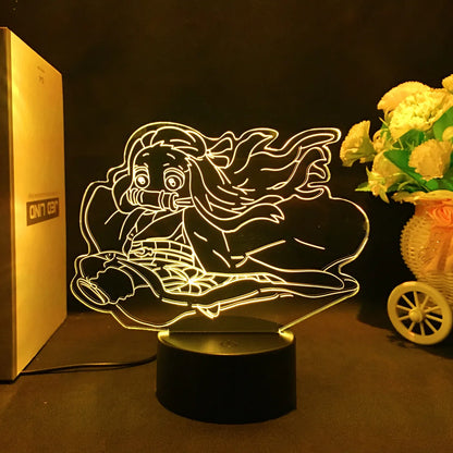 Lampe 3D Demon Slayer LED Tanjiro & Nezuko