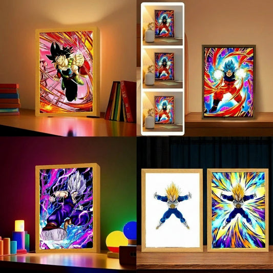 Lampe LED Dragon Ball Z Goku & Vegeta – Cadre Photo Anime