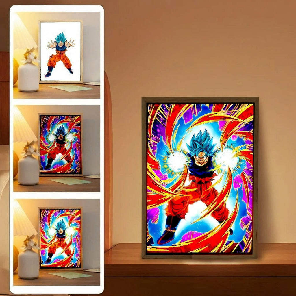 Lampe LED Dragon Ball Z Goku & Vegeta – Cadre Photo Anime