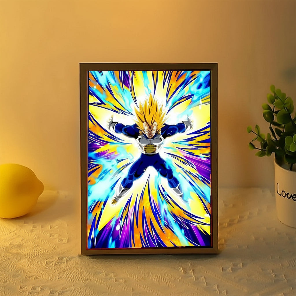 Lampe LED Dragon Ball Z Goku & Vegeta – Cadre Photo Anime