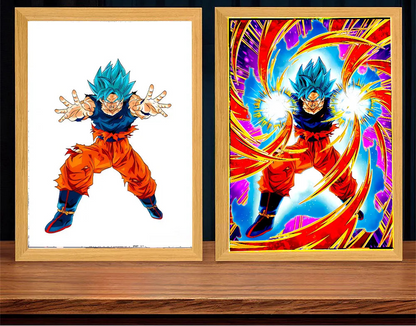 Lampe LED Dragon Ball Z Goku & Vegeta – Cadre Photo Anime