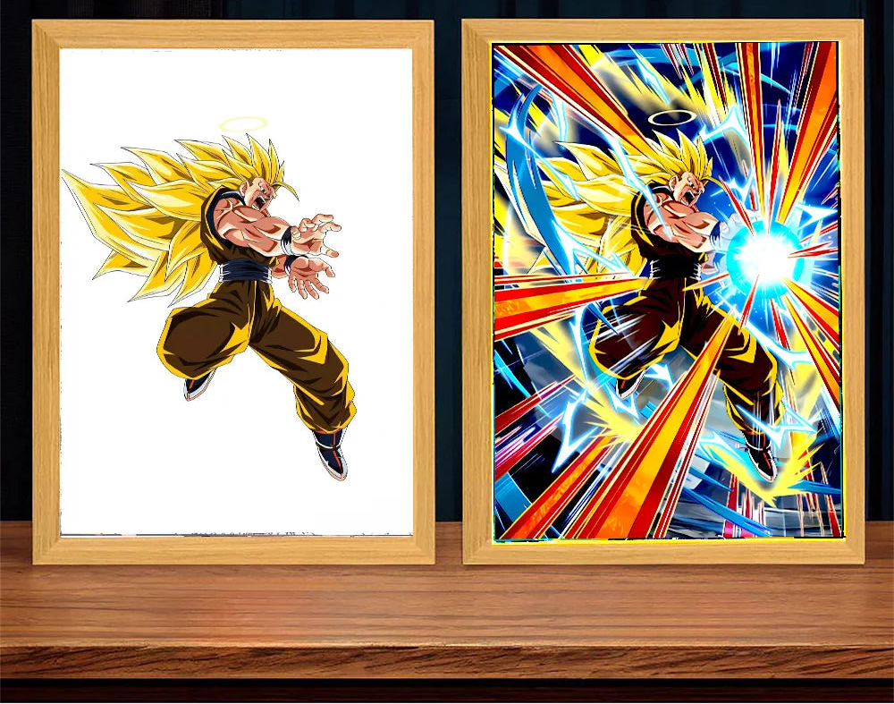 Lampe LED Dragon Ball Z Goku & Vegeta – Cadre Photo Anime