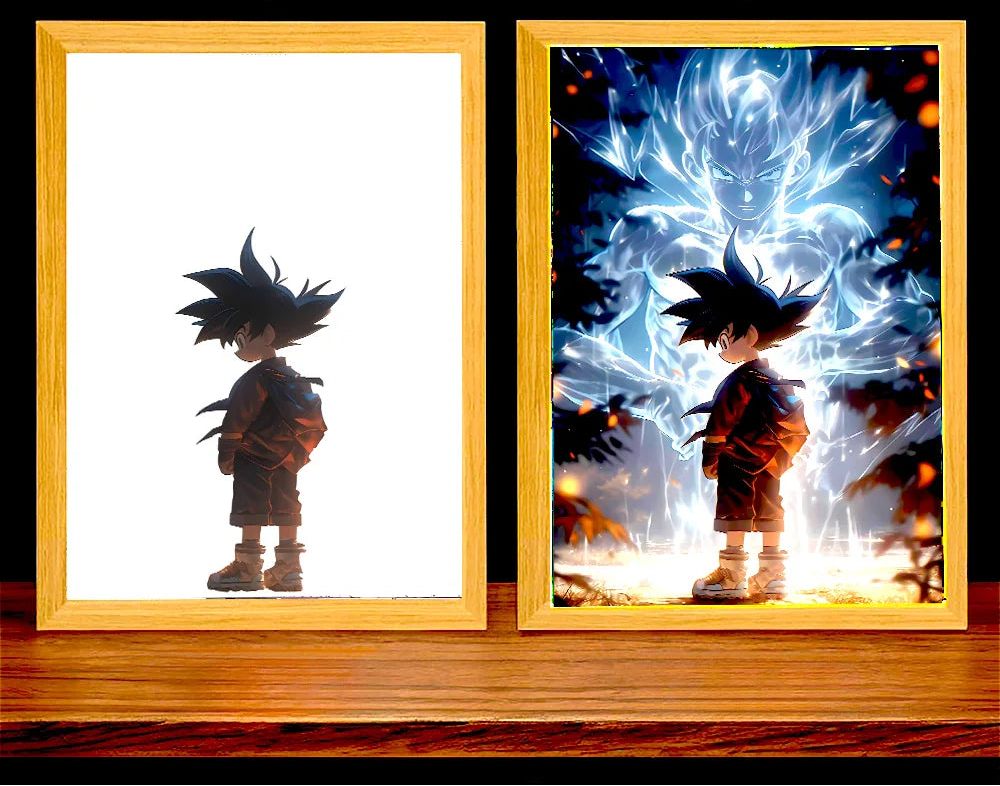 Lampe LED Dragon Ball Z Goku & Vegeta – Cadre Photo Anime