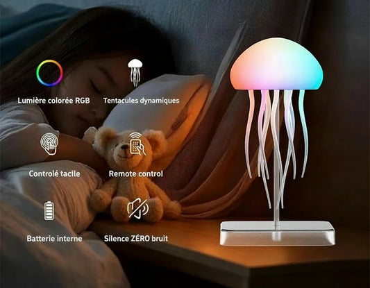 Lampe Méduse LED 9 Tentacules avec Télécommande