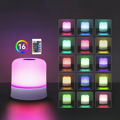 Lampe d’Ambiance Tactile RGB – Veilleuse Rechargeable avec Télécommande