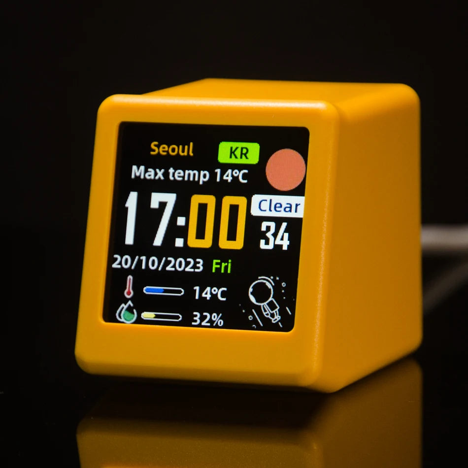 Station Météo Connectée WiFi – Horloge Bureau & Cadre Photo Animé
