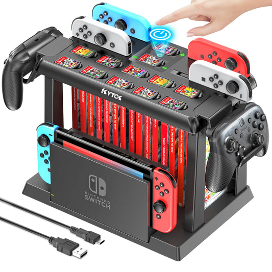 Support & Chargeur Switch – Joy-Con et Manette Pro, Station Gaming