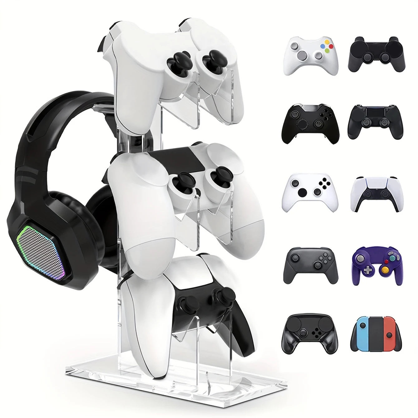 Support Gaming 3 Étages pour Manettes et Casque – PS5 / PS4
