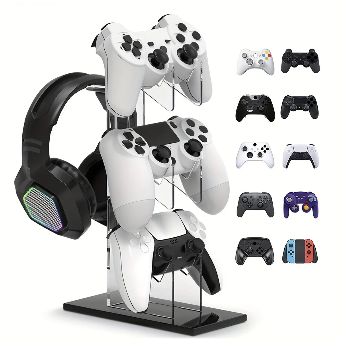 Support Gaming 3 Étages pour Manettes et Casque – PS5 / PS4
