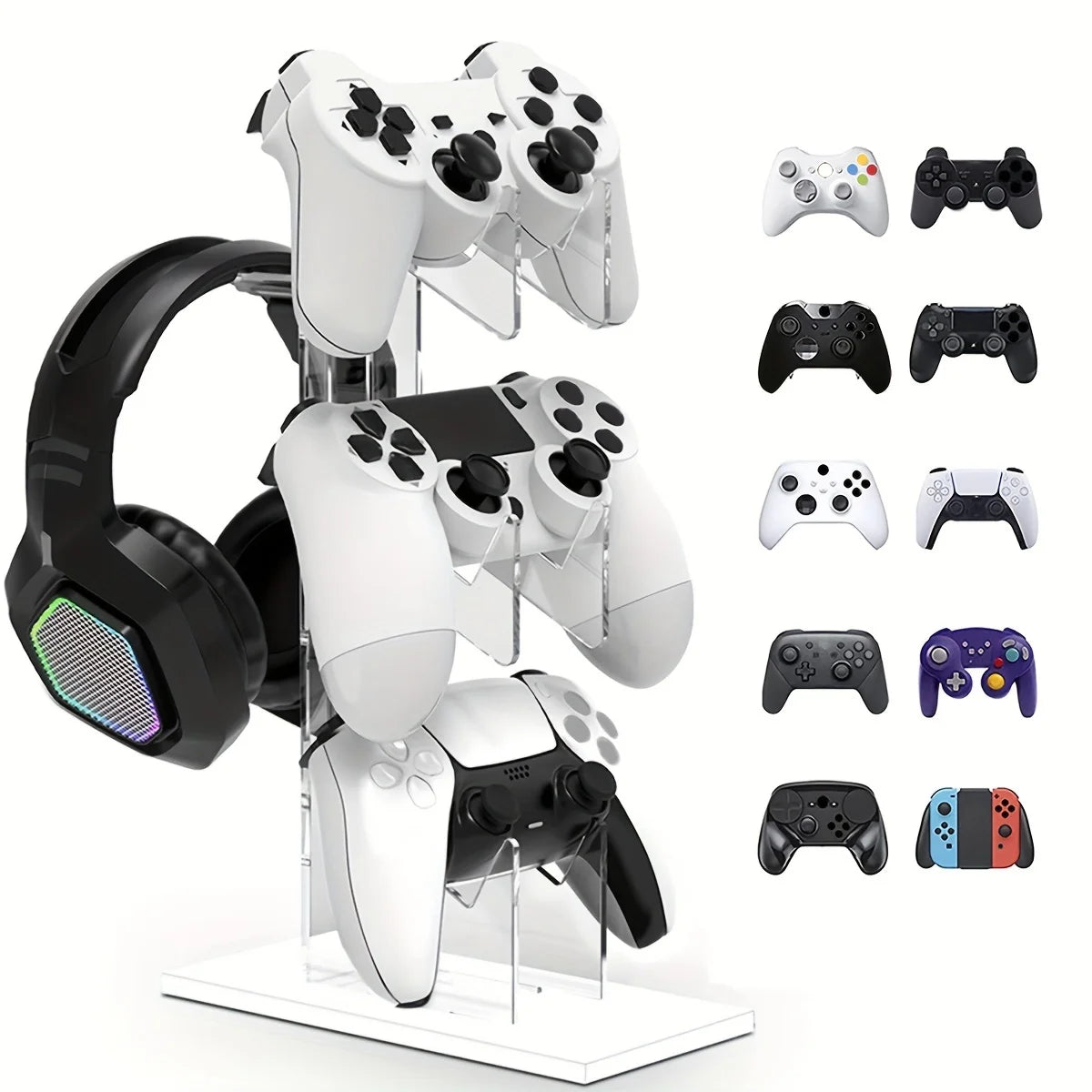 Support Gaming 3 Étages pour Manettes et Casque – PS5 / PS4