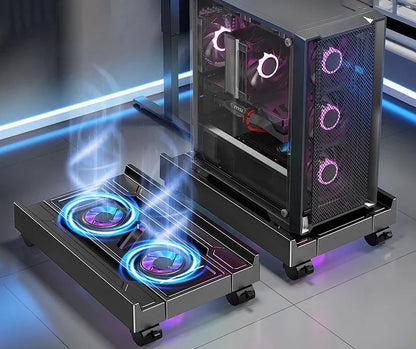 Support PC Tour Ajustable avec Ventilateur RGB