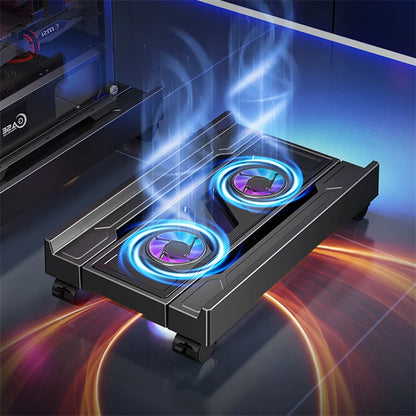 Support PC Tour Ajustable avec Ventilateur RGB