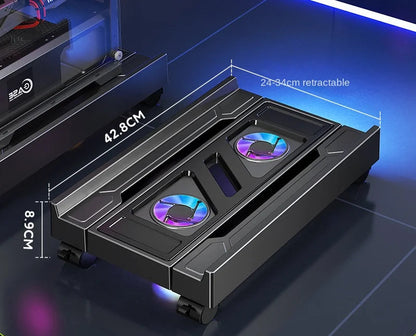 Support PC Tour Ajustable avec Ventilateur RGB