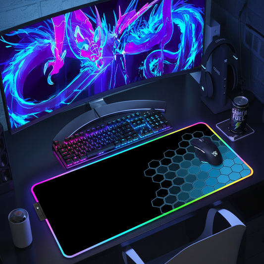 Tapis de souris RGB hexagonal