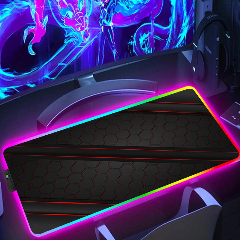Tapis de souris RGB hexagonal