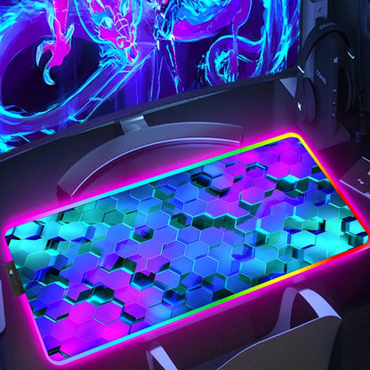 Tapis de souris RGB hexagonal