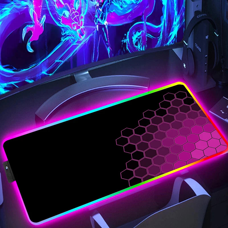 Tapis de souris RGB hexagonal