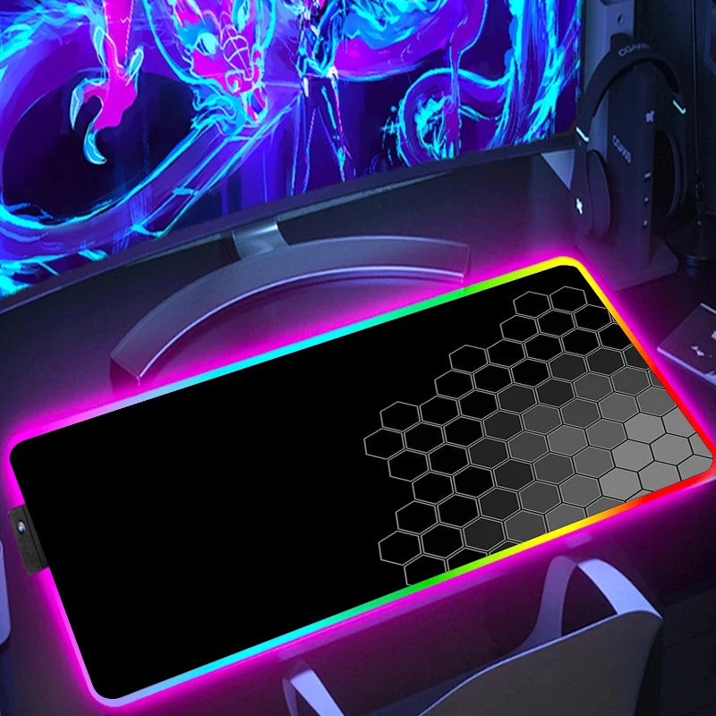 Tapis de souris RGB hexagonal