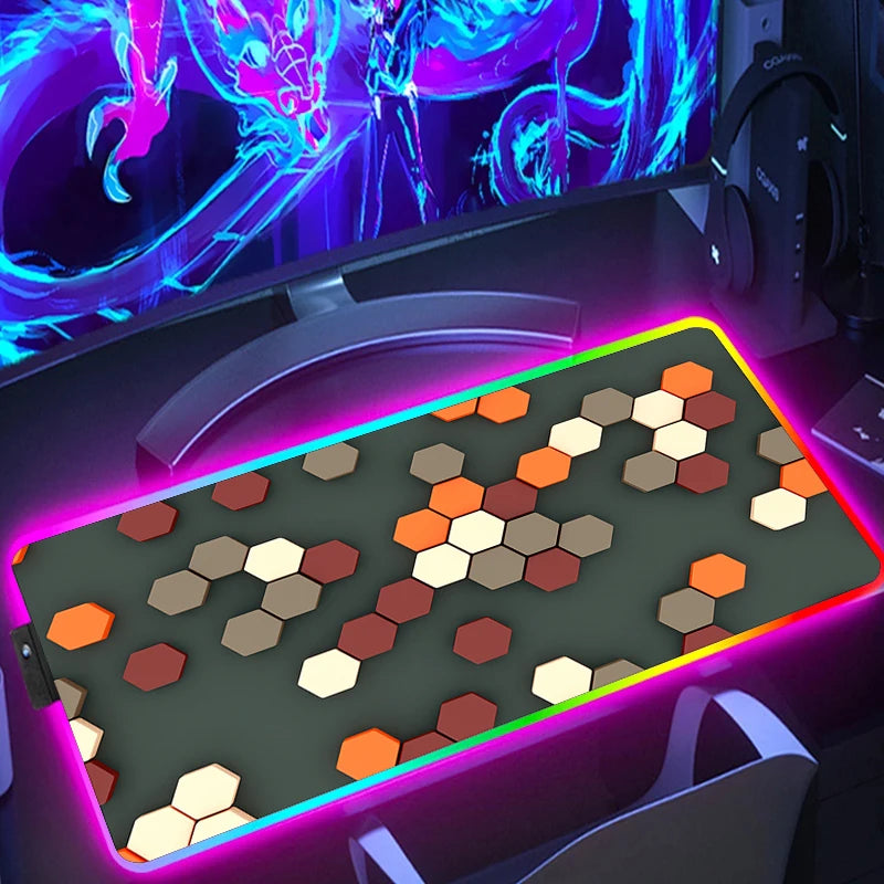 Tapis de souris RGB hexagonal