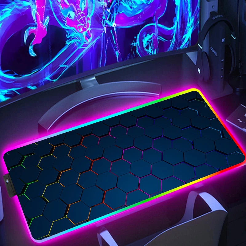Tapis de souris RGB hexagonal