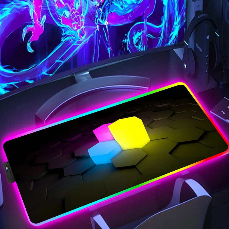 Tapis de souris RGB hexagonal